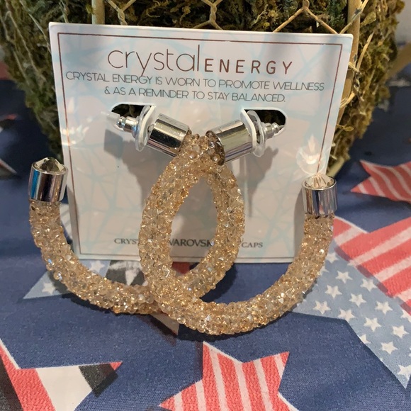 Crystal energy Jewelry - CRYSTAL ENERGY SWAROVSKI HOOPS HEALING WELLNESS